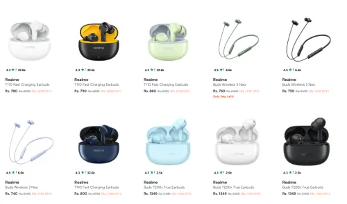 Image of Realme Earbuds & Neckband Starts @750