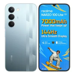 realme narzo 100 Lite 5G (Frost Silver,4GB+128GB) 7000mAh Titan Battery