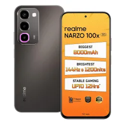 realme NARZO 100x 5G (Midnight Black,4GB+128GB) | Biggest 8000mAh Battery | 45W Fast Charge | 144Hz, 1200nits Bright Display | 7 Years Battery Health | Military-Grade Resistance | 48-Month F...