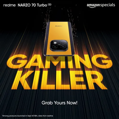 Image of realme NARZO 70 Turbo 5G (Turbo Green, 8GB RAM,128GB Storage) | 
