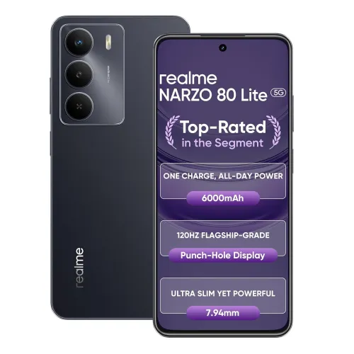 Image of realme NARZO 80 Lite 5G (Onyx Black, 6GB+128GB) 