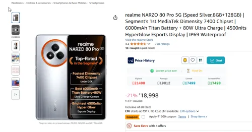 Image of realme NARZO 80 Pro 5G 8GB+128GB