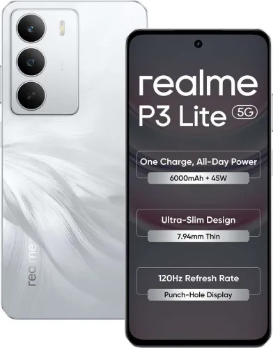 Image of realme P3 Lite 5G Smartphone – 128GB, 4GB RAM (Lily White)