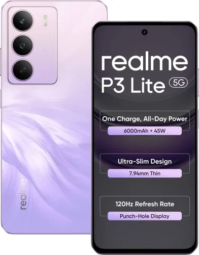 Image of realme P3 Lite 5G Charger in the Box (Purple Blossom, 128 GB)  (4 GB RAM)