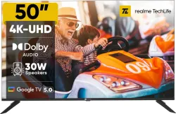 realme TechLife 126 cm (50 inch) Ultra HD (4K) LED Smart Google TV 2025 Edition (50UHDGDRDDVB)