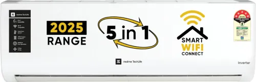 Image of realme TechLife 2025 Model 1 Ton 5 Star Split Inverter with Wi-fi 5-in-1 Convertible with Rapid Cool Smart Technology AC