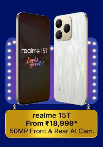 Image of realme 15T 5G @ ₹18999 on Flipkart big Billion Days Sale