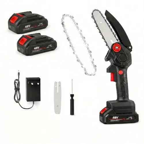 Image of Rechargeable Mini Chainsaw Cordless | Portable Electric Wood Cutter | Handheld Tree Pruning Machine for Gardening