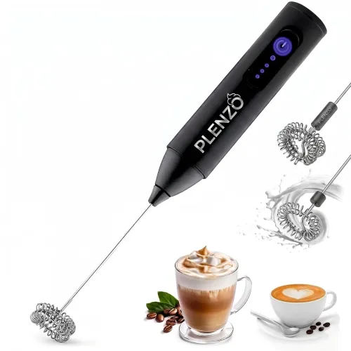 Image of Coffee Frother Electric with 3 Speed Modes, USB Rechargeable Stainless Steel Whisk for Coffee, 