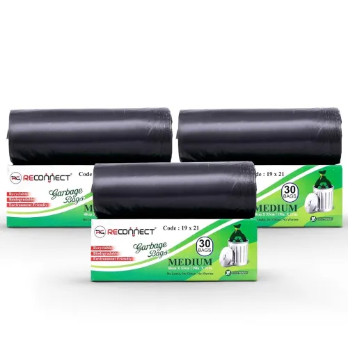 Image of Reconnect Medium Garbage Bags - 19x21 inch (Pack of 3, 90 Pcs)