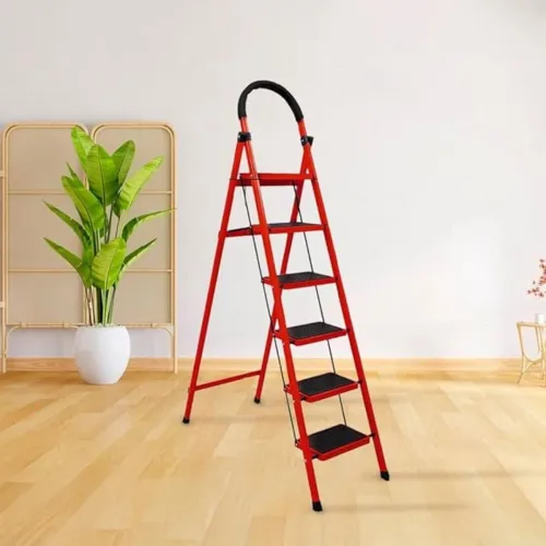 Image of Red Apple Steel Anti-Skid Foldable Step Ladder