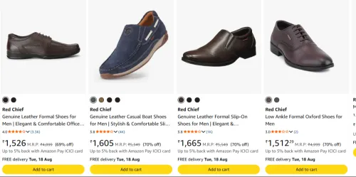Image of Red Chief Men's Leather Formal Shoes Upto 70% OFF