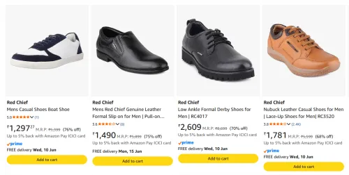 Image of Red Chief Men's Footwear at minimum 75% Discount