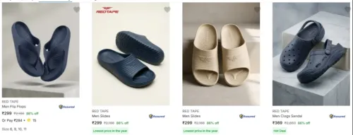 Image of Red tap men slipper at minimum 86% Discount 