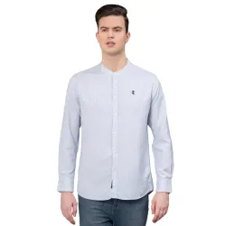 Red Tape Casual Light Blue Mandarin Shirt for Men | Comfortable