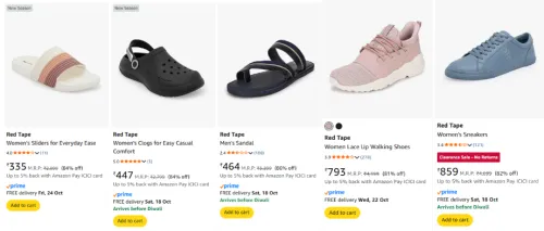 Image of Red Tape Footwear upto 86% Discount