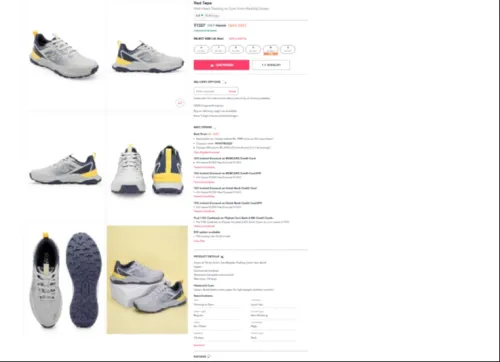 Image of Red Tape Men Mesh Training or Gym Non-Marking Shoes