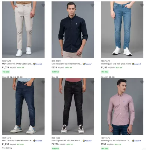 Image of Red Tape Men's Clothing @ Flat 80% Discount