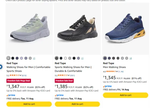 Image of Red Tape Men's Walking Shoes Upto 83% OFF