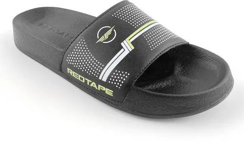 Image of RED TAPE Men Slides  (Black , 9)