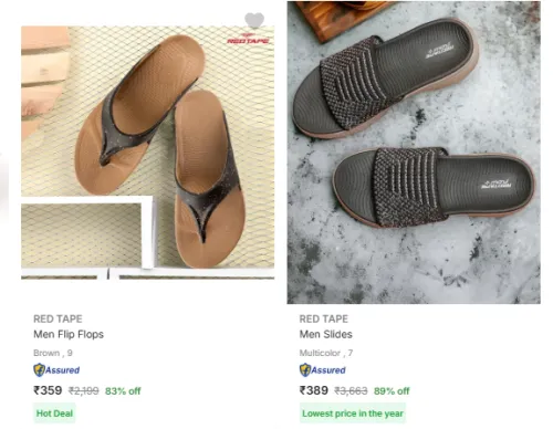 Image of Red Tape Men Slides Up to 89% Discount
