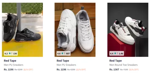 Image of Red Tape Men Sneakers up to @ ₹81% Discount