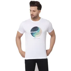Red Tape Men White Printed T-Shirt
