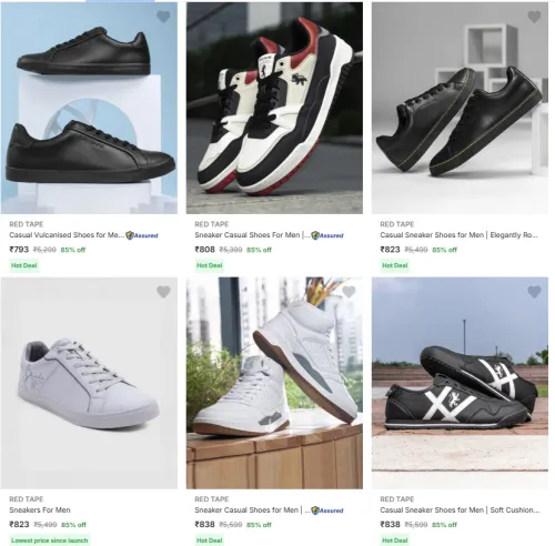 Image of Red Tape Men’s Casual Shoes @ Minimum 85% Discount