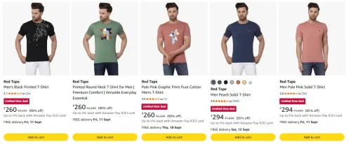 Image of Red Tape Mens Clothing Upto 90% Discount
