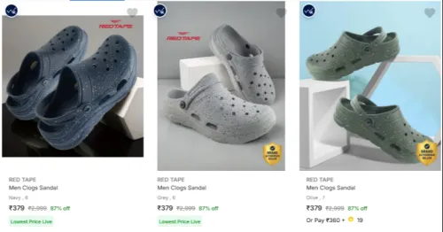 Image of RED TAPE Men’s Sandals & Floaters at minimum 82% Discount