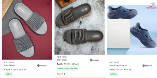 Image of Red Tape Men's Slides Minimum 85% Discount