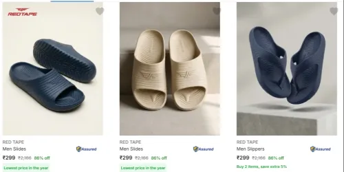 Image of Red Tape Men's Slides Starting at ₹299