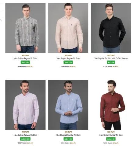 Image of Red Tape Shirt up to 85% Diiscount