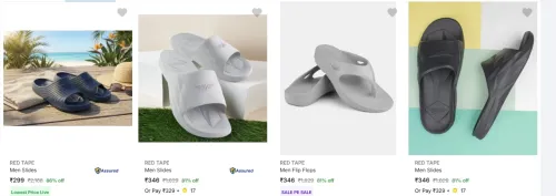 Image of Red Tape Men's Slides Starting @ ₹299