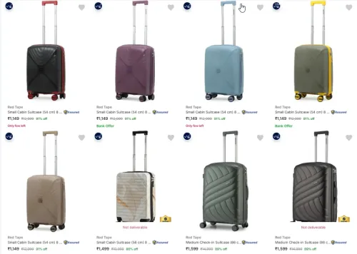 Image of Red Tape Suitcases at minimum 82% Discount