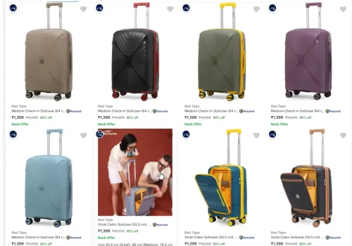 Image of Red Tape Suitcases at minimum 90% Discount