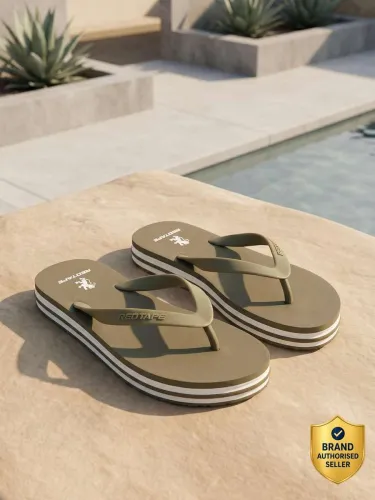 Image of RED TAPE Women Flip Flops (Olive , 3)