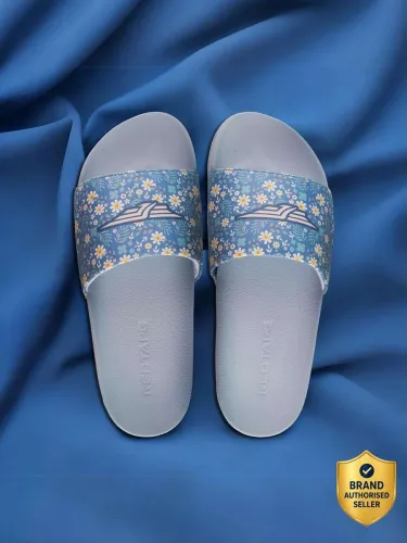 Image of RED TAPE Women Slides (Blue , 5)