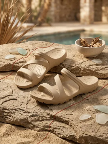 Image of RED TAPE Women Slides (Beige , 5)