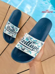 RED TAPE Women Slides  (Navy, White , 5)