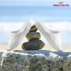 RED TAPE  Women Slides  (White , 4)