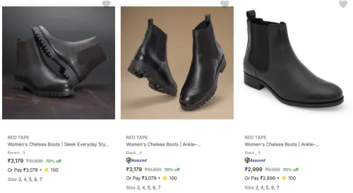 Image of Red Tape Women's Boots at Minimum 70% Discount 
