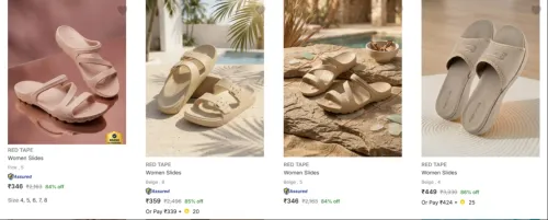 Image of Red Tape Women's Slides upto 86% Discount