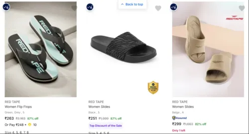 Image of RED TAPE Women's Slippers & Flip Flops at minimum 87% Discount