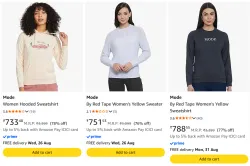 Red Tape Womens Sweatshirts Minimum 75% Discount