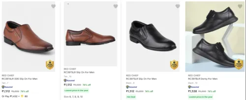 Image of Red Chief Men’s Formal Shoes at minimum 70% Discount