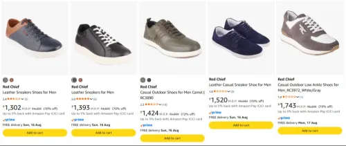 Image of Red Chief Men's Sneaker at Minimum 70% Discount