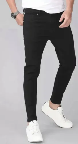 Image of REDIFY  Men Slim Mid Rise Black Jeans