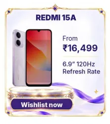REDMI 15A @ ₹16,499 on Flipkart’s Big Billion Days