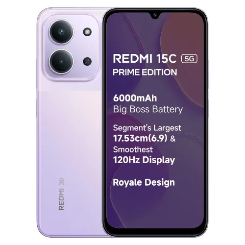 Image of Redmi 15C 5G Prime Edition Dusk Purple 6GB + 128GB | Massive 6000mAh Battery